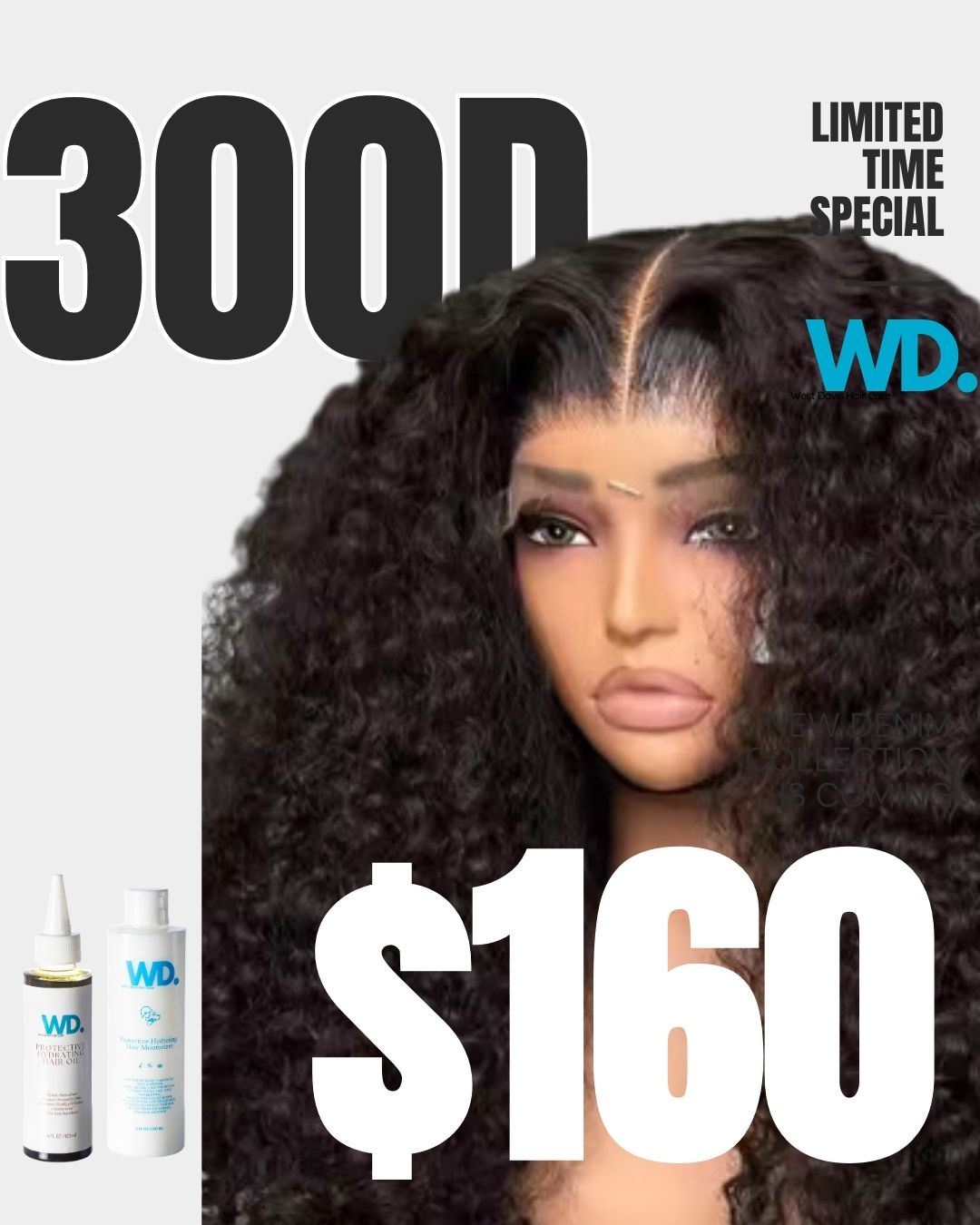 Bundle: 22-Inch Burmese Curly Lace Closure Wig – 300% Density