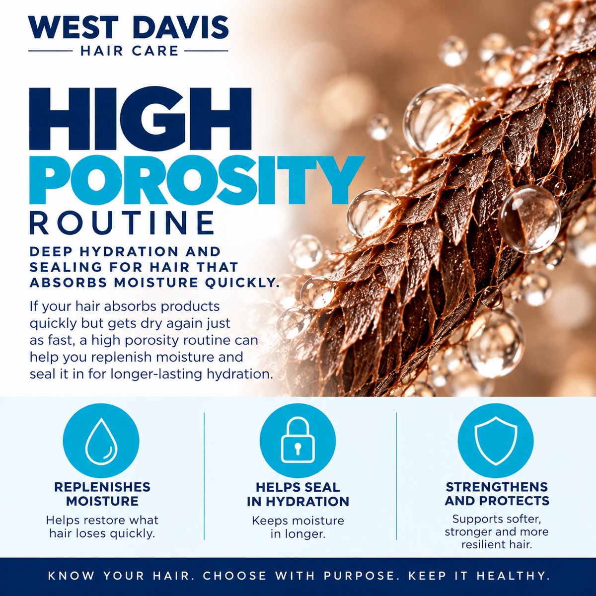High porosity hair needs lasting hydration.