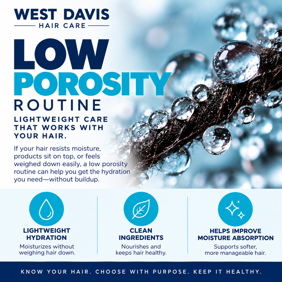 Shop West Davis Hair Care for low porosity hair.