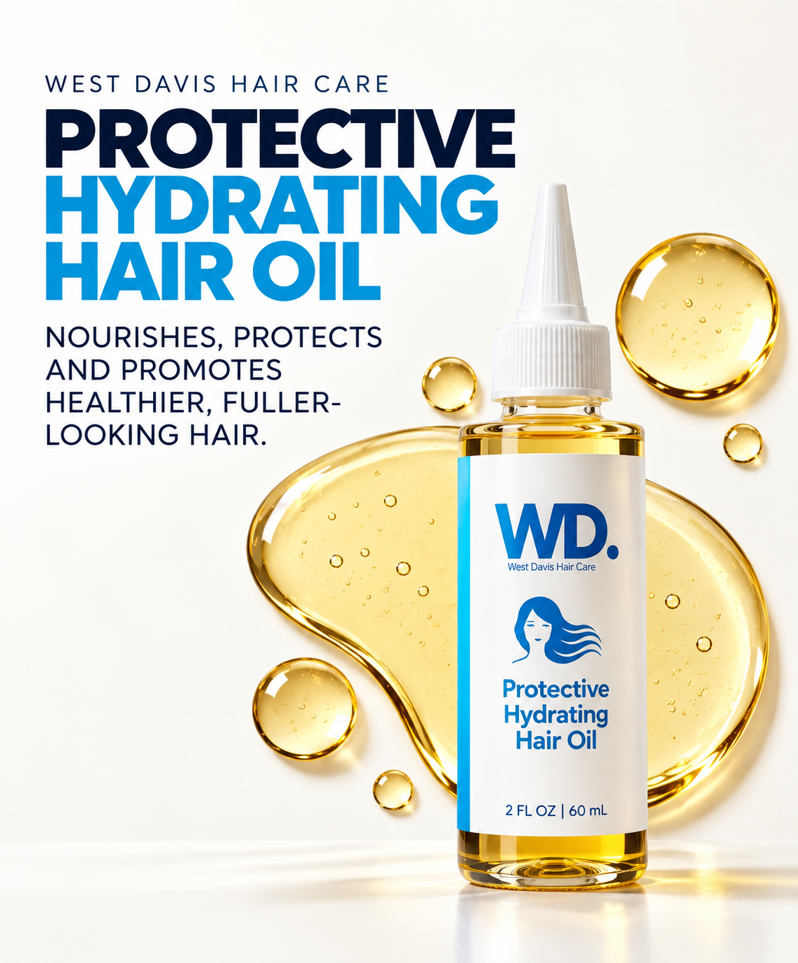 Protective Hydrating Hair Oil (4 fl oz) Medium Density Hair Oil - Antibacterial and Antifungal